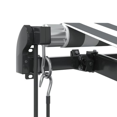 Markise 350x250 cm automatisk betjening antracitgrå og hvid