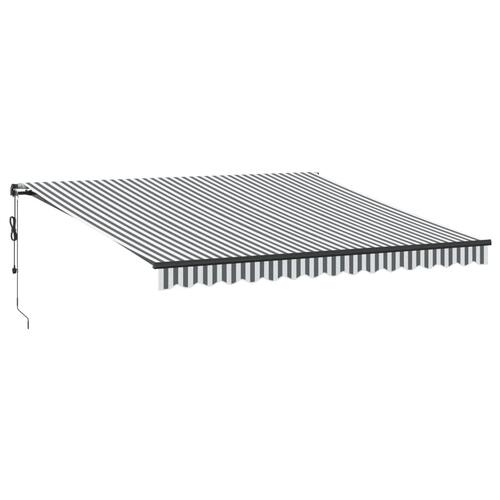 Markise 450x300 cm automatisk betjening antracitgrå og hvid