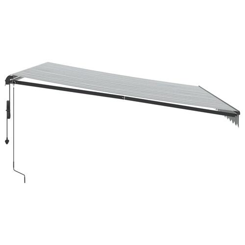 Markise 450x300 cm automatisk betjening antracitgrå og hvid