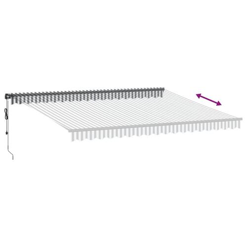Markise 450x300 cm automatisk betjening antracitgrå og hvid
