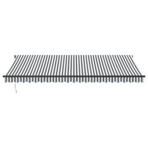 Markise 500x300 cm automatisk betjening antracitgrå og hvid