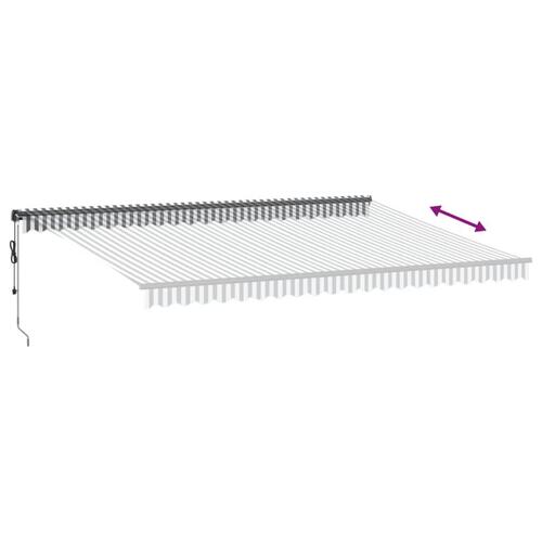 Markise 500x300 cm automatisk betjening antracitgrå og hvid
