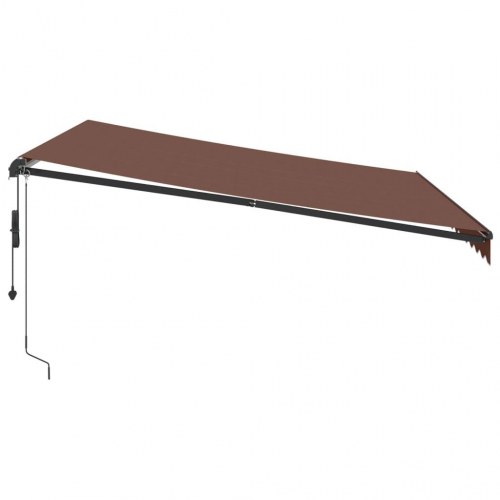 Markise med LED-lys og automatisk betjening 400 x 350 cm - brun