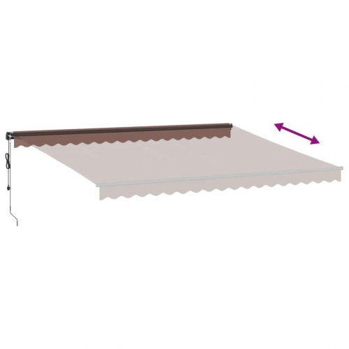Markise med LED-lys og automatisk betjening 450 x 350 cm - brun