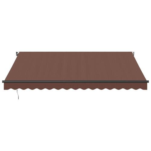 Markise med LED-lys 400x350 cm manuel betjening brun