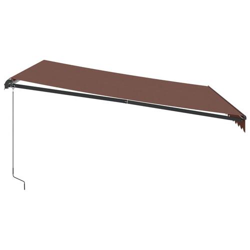 Markise med LED-lys 400x350 cm manuel betjening brun