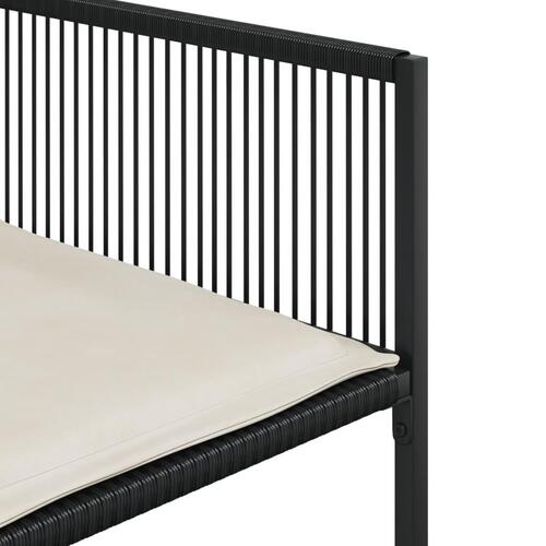 Spisebordssæt til haven 11 dele med hynder polyrattan sort