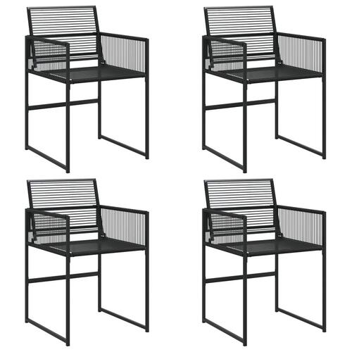 Havestole 4 stk. polyrattan sort