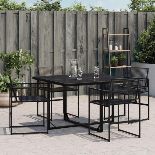 Havestole 4 stk. polyrattan sort