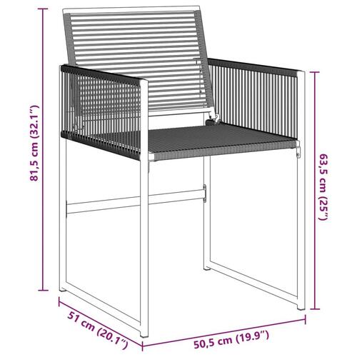 Havestole 4 stk. polyrattan sort