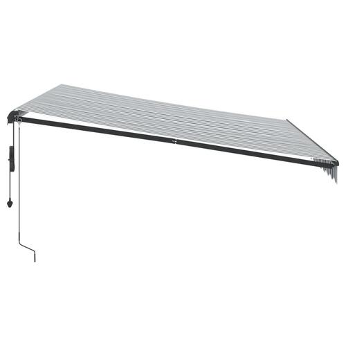 Markise 400x300 cm automatisk betjening antracitgrå og hvid