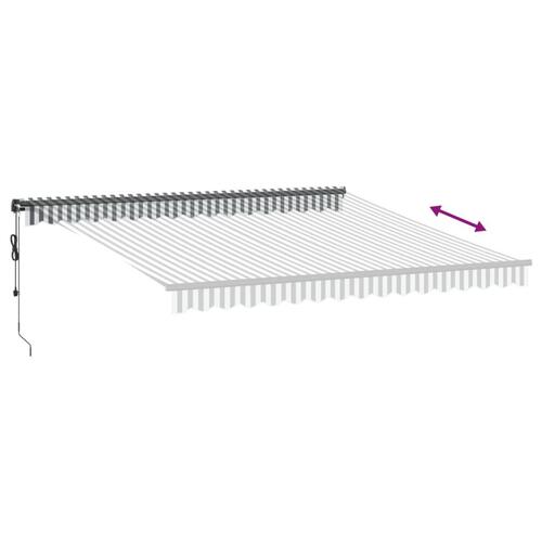 Markise 400x300 cm automatisk betjening antracitgrå og hvid