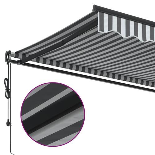 Markise 400x300 cm automatisk betjening antracitgrå og hvid