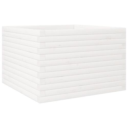 Plantekasse 70x70x46 cm massivt fyrretræ hvid