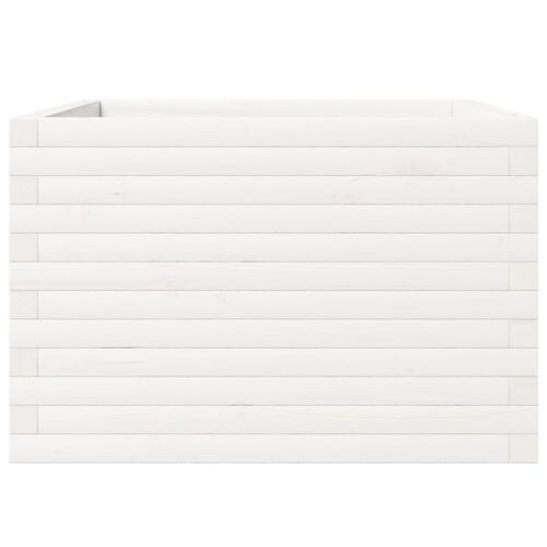 Plantekasse 70x70x46 cm massivt fyrretræ hvid