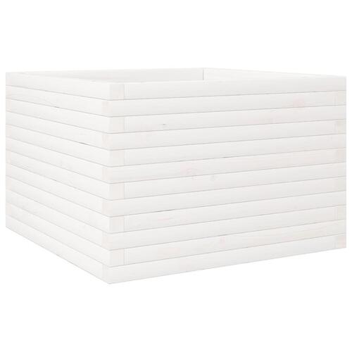 Plantekasse 70x70x46 cm massivt fyrretræ hvid