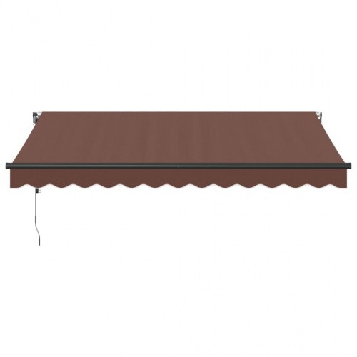 Markise med LED-lys og automatisk betjening 350 x 250 cm - brun
