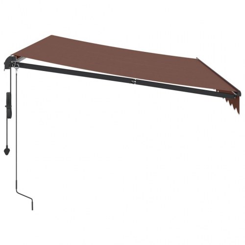 Markise med LED-lys og automatisk betjening 350 x 250 cm - brun