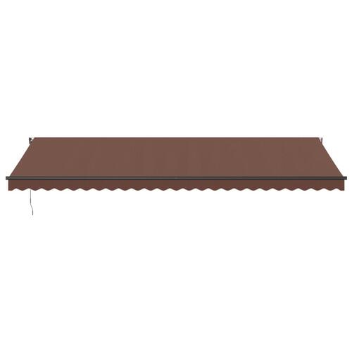 Markise med LED-lys 600x300 cm automatisk betjening brun