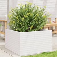 Plantekasse 80x80x46 cm massivt fyrretræ hvid