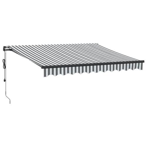 Markise m. LED 300x250 cm automatisk betjening antracitgrå hvid