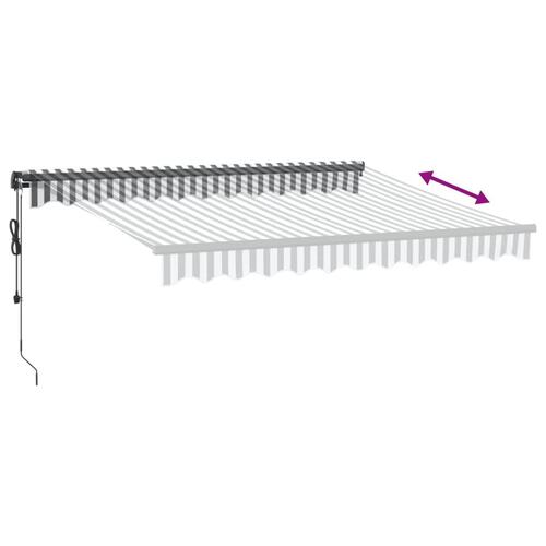 Markise m. LED 300x250 cm automatisk betjening antracitgrå hvid