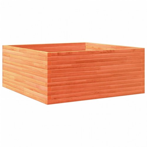 Plantekasse i massivt fyrretræ 110 x 110 x 46 cm - gyldenbrun