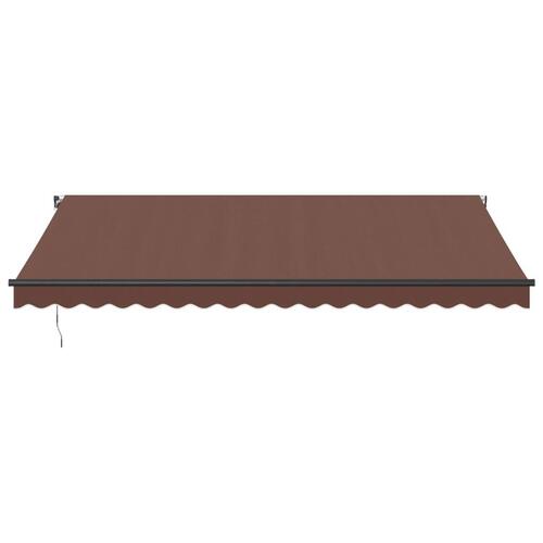 Markise med LED-lys 450x350 cm manuel betjening brun