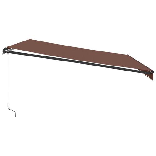 Markise med LED-lys 450x350 cm manuel betjening brun