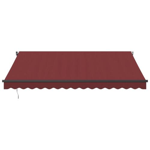 Markise med LED-lys 400x300 cm automatisk betjening bordeaux