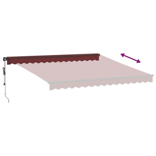 Markise med LED-lys 400x300 cm automatisk betjening bordeaux