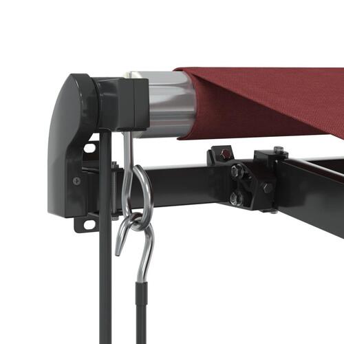 Markise med LED-lys 400x300 cm automatisk betjening bordeaux
