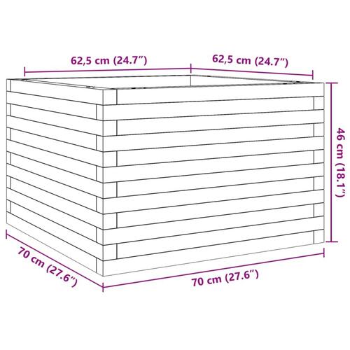 Plantekasse 70x70x46 cm massivt fyrretræ