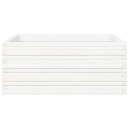 Plantekasse 110x110x46 cm massivt fyrretræ hvid