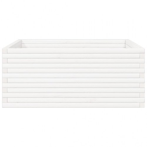 Plantekasse 110x110x46 cm massivt fyrretræ hvid