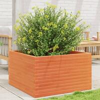 Plantekasse 80x80x46 cm massivt fyrretræ gyldenbrun