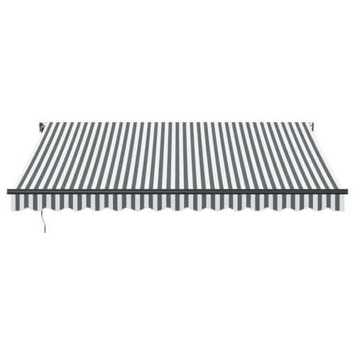 Markise m. LED 400x300 cm automatisk betjening antracitgrå hvid