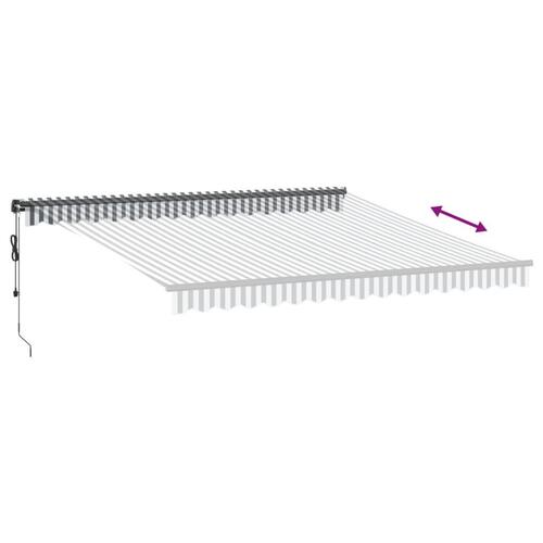 Markise m. LED 400x300 cm automatisk betjening antracitgrå hvid