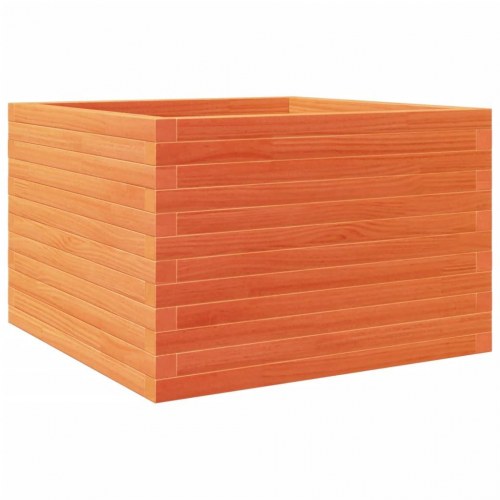 Plantekasse 70x70x46 cm massivt fyrretræ gyldenbrun