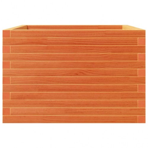 Plantekasse 70x70x46 cm massivt fyrretræ gyldenbrun
