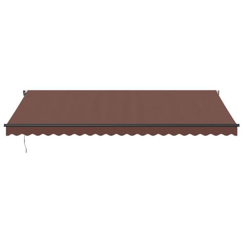 Markise med LED-lys 500x300 cm automatisk betjening brun