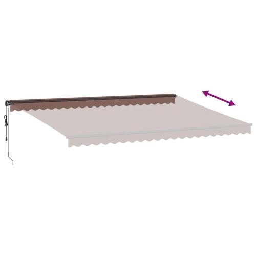 Markise med LED-lys 500x300 cm automatisk betjening brun