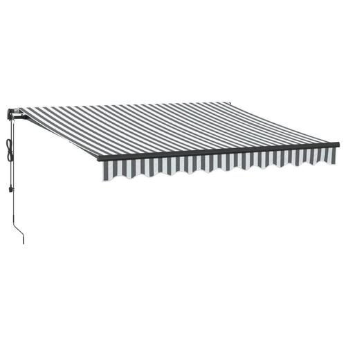 Markise 300x250 cm automatisk betjening antracitgrå og hvid