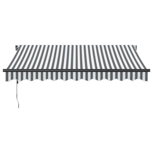 Markise 300x250 cm automatisk betjening antracitgrå og hvid