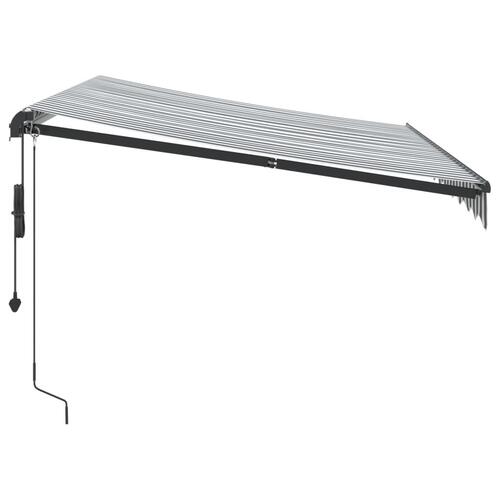 Markise 300x250 cm automatisk betjening antracitgrå og hvid