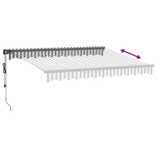 Markise 300x250 cm automatisk betjening antracitgrå og hvid