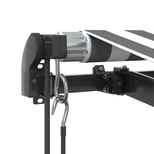 Markise 300x250 cm automatisk betjening antracitgrå og hvid
