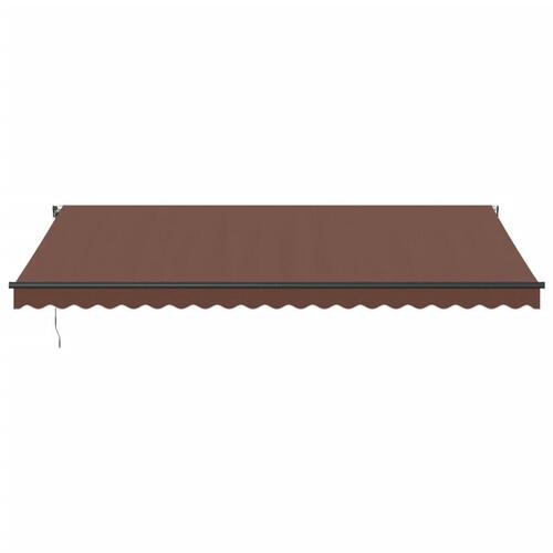 Markise med LED-lys 500x350 cm automatisk betjening brun