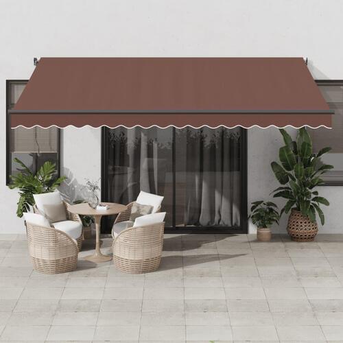 Markise 450x350 cm automatisk betjening brun