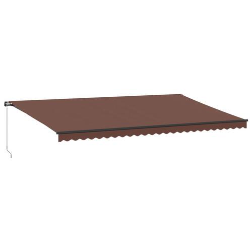 Markise med LED-lys 600x350 cm manuel betjening brun